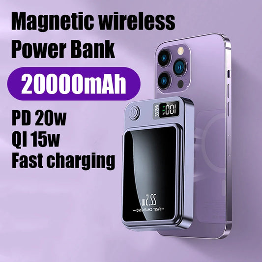 30000mAh Magnetic Wireless Charger Power Bank Super Fast Charging