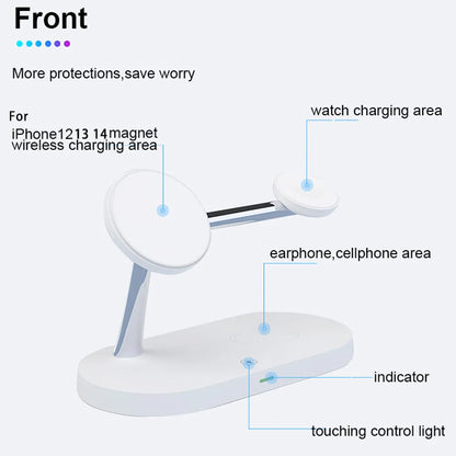 3 in 1 Wireless Charger Stand Magnetic For iPhone 12 13 14 15 Fast