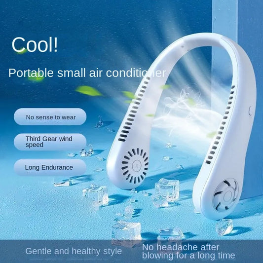 1PC Fan  Long Battery Lif New Mini Neck Portable No Bladeless Hanging