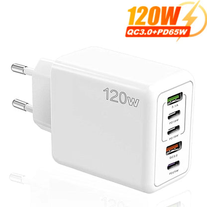 5 Ports USB C PD Charger Fast Charging PD Quick Charge 3.0 USB C Phone