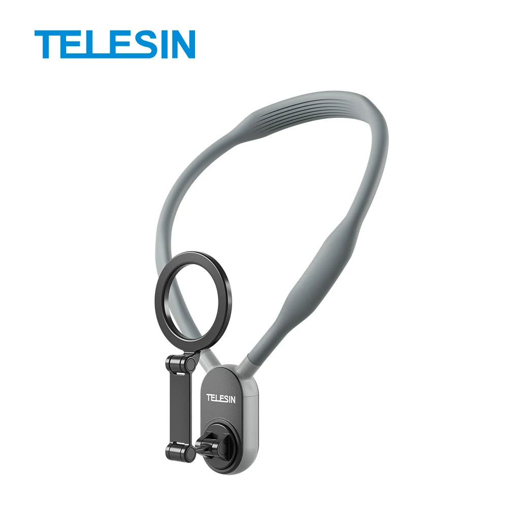 TELESIN Silicone Magnetic Neck Mount Quick Release Hold for Iphone 15 14 13 12 11 ….