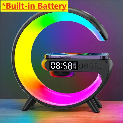 Bluetooth Speaker Wireless Charger Pad Stand Home Stereo Loudspeaker