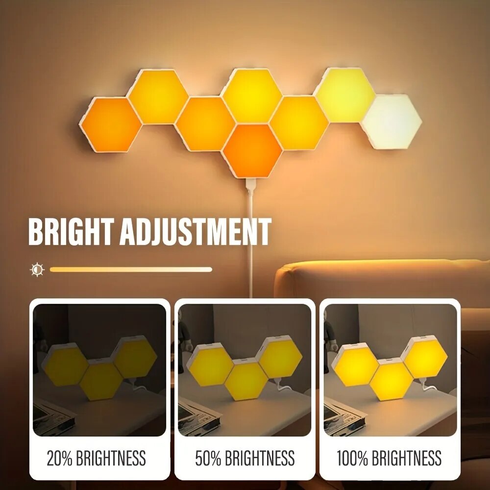 RGB Intelligent Hexagonal Wall Lamp Color-changing Ambient Night Light