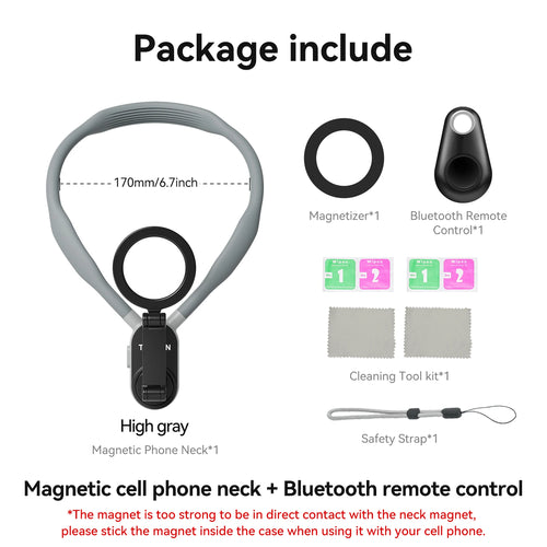 TELESIN Silicone Magnetic Neck Mount Quick Release Hold for Iphone 15 14 13 12 11 ….