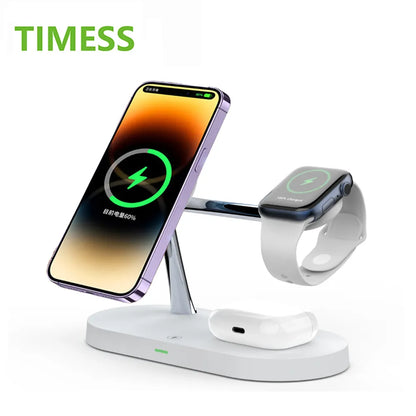 3 in 1 Wireless Charger Stand Magnetic For iPhone 12 13 14 15 Fast