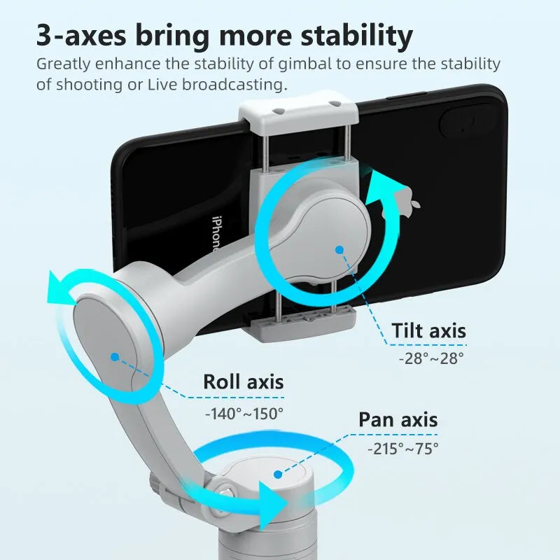 HQ3 3-Axis Gimbal Stabilizer for Smartphone Foldable Handheld Phone