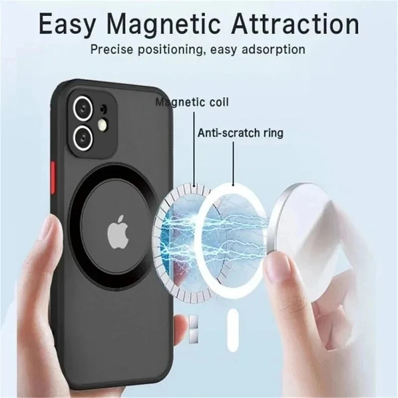 Luxury Magnetic Wireless Charge Phone Case For iPhone 14 13 12 11 15