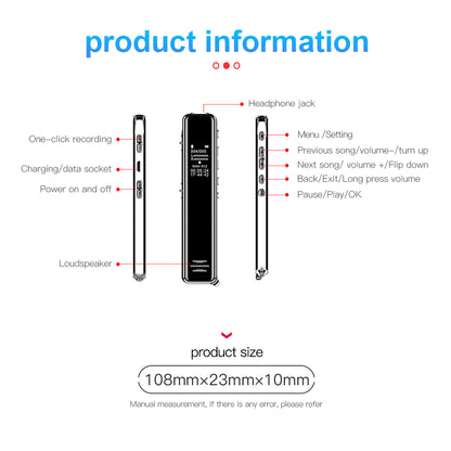 Mini Digital Voice Recorder Audio Pen Dictaphone for Meeting Class